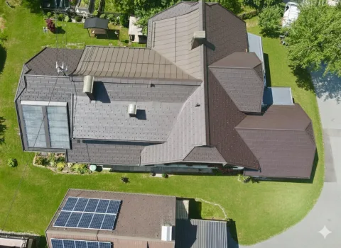 Solar panels on the guesthouse roof